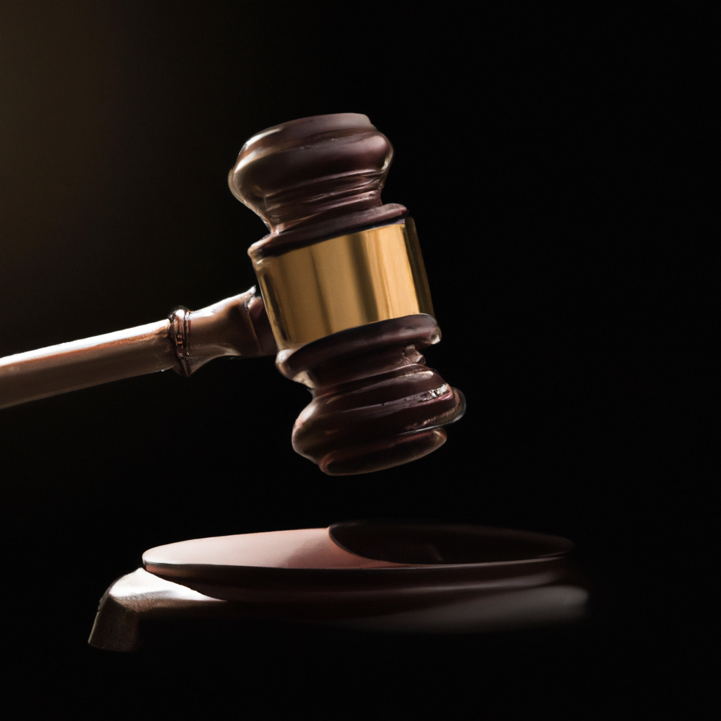 법률 문서와 망치 이미지 - 알파 스튜디오 이용약관 시각화